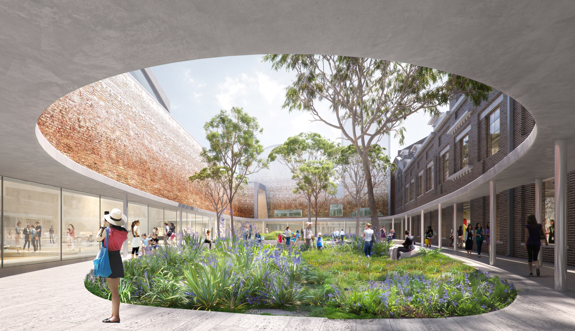 Artist impression of new internal courtyard at Powerhouse Museum Ultimo